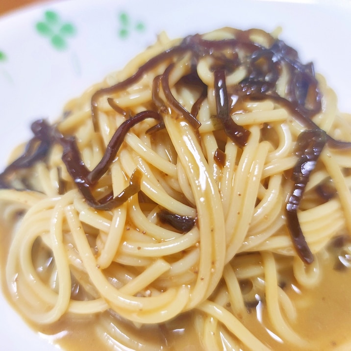 お手軽　子持ち昆布カルボナーラ風【パスタ100】